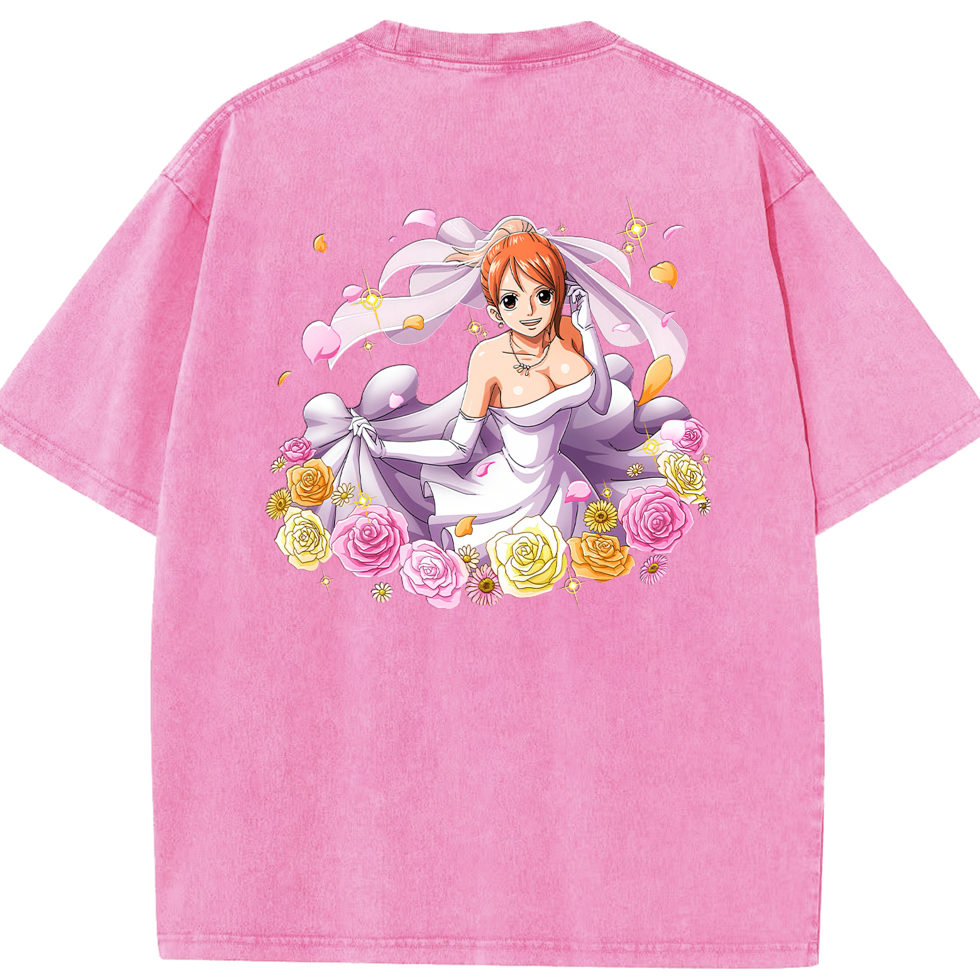 ワンピース ナミ ONE PIECE Nami 綿100% ヴィンテージ風 半袖Tシャツ（背面プリント）